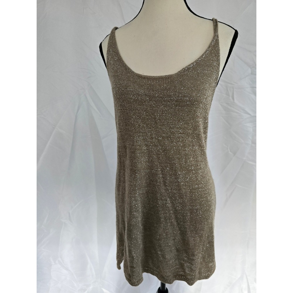 Motivi Knit Sparkle Spaghetti Strap Mini Dress Made in Italy L‎